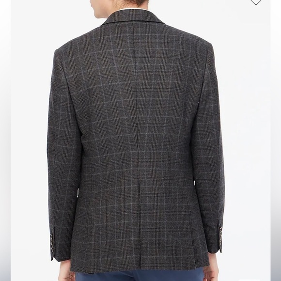 J crew grey brown Classic-fit Thompson plaid wool-blend blazer - Picture 2 of 9